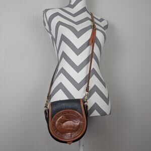 Vintage Dooney & Bourke Big Duck Crossbody Bag Pebble Leather Saddle AWL